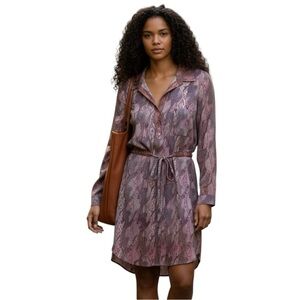 Presley Skye Nordstrom Purple Pink Snake-print Silk Dress Size L
